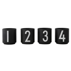 Tasses à espresso Design Letters lot de 4 noir, Black