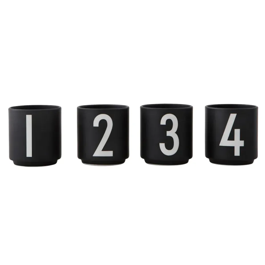 Tasses à espresso Design Letters lot de 4 noir, Black