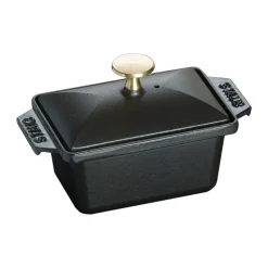 Terrine Staub plat à gratin fonte noir, 15x11 cm