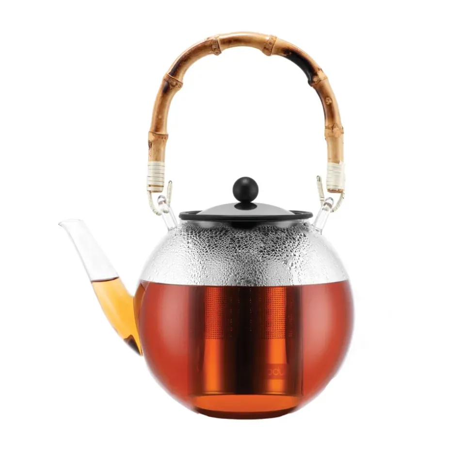 Théière avec manche en bambou Assam 1 l, Clair