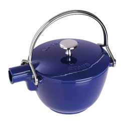 Théière Staub fonte ronde 1,15 L, Bleu foncé