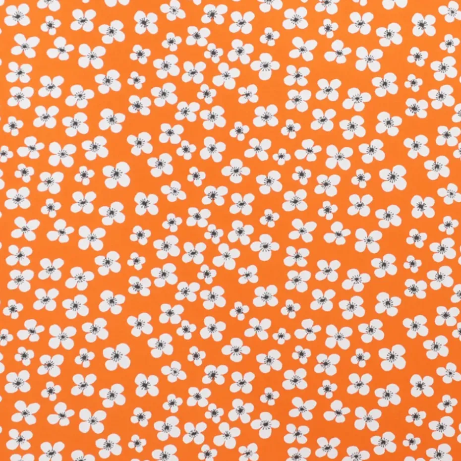 Tissu Belle Amie orange, orange-blanc