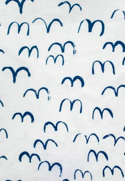 Tissu Bird, Blanc-bleu