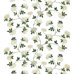 Tissu Kungsfiskaren, Blanc
