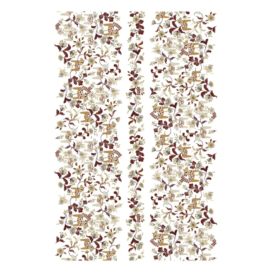 Tissu Leksand Bård, Rouge;Beige
