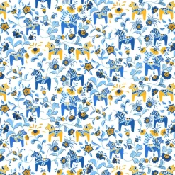 Tissu Leksand mini, Jaune-bleu