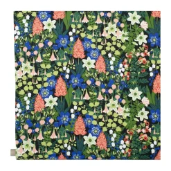 Tissu Skogen, Noir-vert-rose