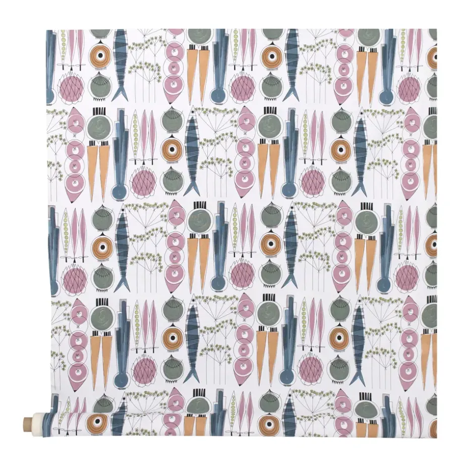 Toile cirée Pique-nique, bleu-rose