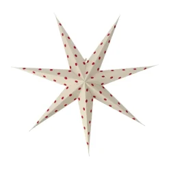 Étoile de l'avent blanche-points rouges Bare, 80 cm