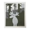Torchon Älg 17.2x20 cm, Vert-argent-blanc