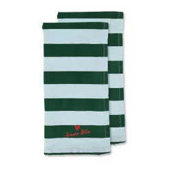 Torchon Love 50x70 cm lot de 2, Vert-bleu clair