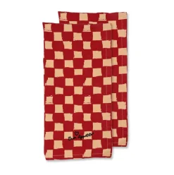 Torchon Love 50x70 cm lot de 2, Sable rouge
