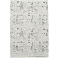 Torchon Picknick, Blanc-Gris vert