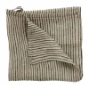 Torchon Stripe en lin 45x65 cm, Noir-sable