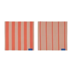 Torchon Stripes 33x33 cm lot de 2, Latte