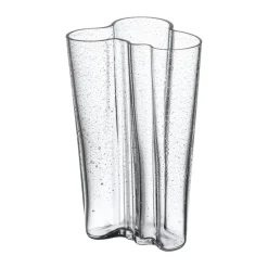 Vase Alvar Aalto 200 mm, Verre à bulles transparent, Édition anniversaire