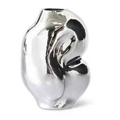 Vase Gleam small, Chrome