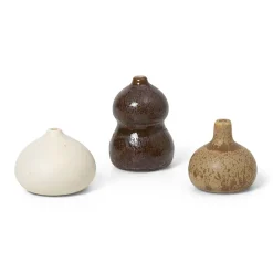 Vase Komo Mini lot de 3, Brown-white