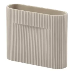 Vase Ridge 16,5 cm, Beige