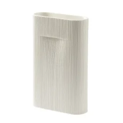 Vase Ridge 35cm, Off white