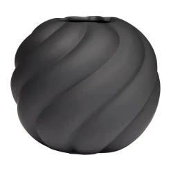Vase Twist ball 20 cm, Black