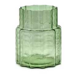 Vase Waves 04 Ø18x21 cm, Green-clear
