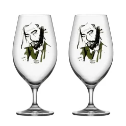 Verre à bière All about you 40 cl Lot de 2, Want him (vert)