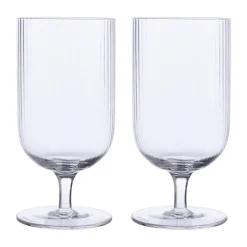 Verre à bière Ernst rainuré (2 pièces), Transparent