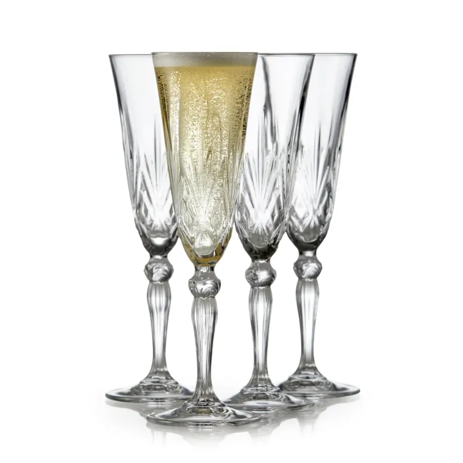 Verre à champagne Melodia 16 cl, lot de 4, Cristal