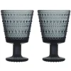 Verre à eau sur pied Kastehelmi 26cl lot de 2, Gris foncé