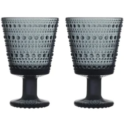 Verre à eau sur pied Kastehelmi 26cl lot de 2, Gris foncé