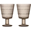 Verre à eau sur pied Kastehelmi 26cl lot de 2, lin