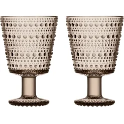 Verre à eau sur pied Kastehelmi 26cl lot de 2, lin