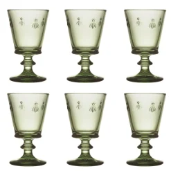 Verre à vin Abeille 24 cl, lot de 6, Vert olive