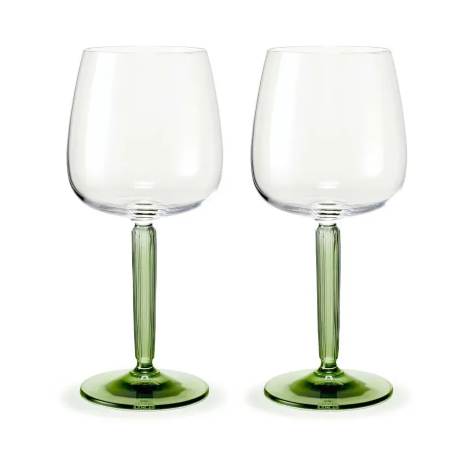 Verre à vin rouge Hammershøi 49 cl Lot de 2, Transparent-vert