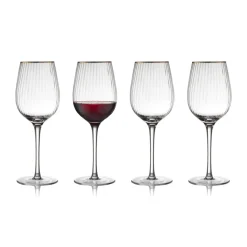 Verre à vin rouge Palermo Gold 40 cl, lot de 4, Transparent-or