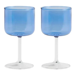 Verre à vin Tint 25 cl Lot de 2, Bleu-transparent