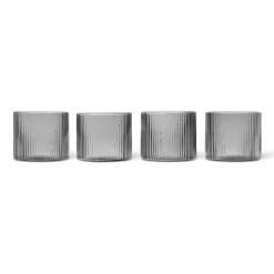 Verre bas Ripple Lot de 4, Smoked Grey