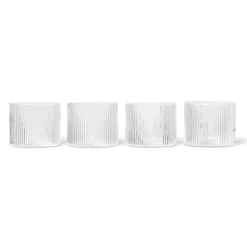 Verre bas Ripple Lot de 4, Clear