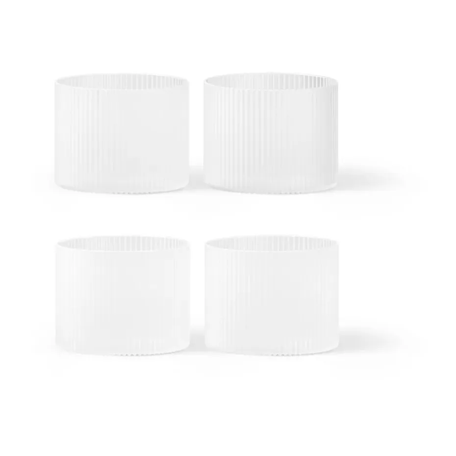 Verre bas Ripple Lot de 4, Frosted