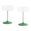 Verre coupe Tint 20 cl lot de 2, Clear-jade light green-jade dark green