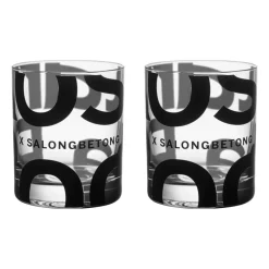 Verre DOF Salong Betong 35 cl, lot de 2, Noir transparent