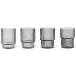 Verre Ripple small 6cl Lot de 4, Smoked grey