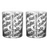 Verre Salong Betong Old Fashioned 28 cl, lot de 2, Noir transparent