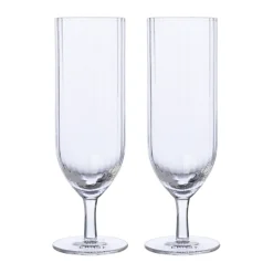 Verres à champagne Ernst cannelés (2 pièces), Transparent