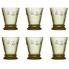 Verres à eau Abeille 26 cl, lot de 6, Vert olive