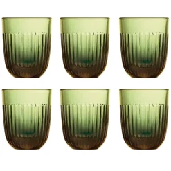 Verres à eau Ouessant 29 cl, lot de 6, Vert olive
