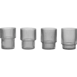 Verres Ripple lot de 4, smoked grey