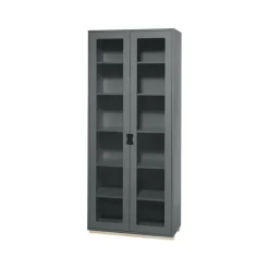 Vitrine haute Snö F, Storm grey, support en bouleau, dj.30 cm