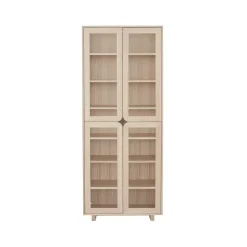 Vitrine haute Vidja, Chêne pigmenté blanc